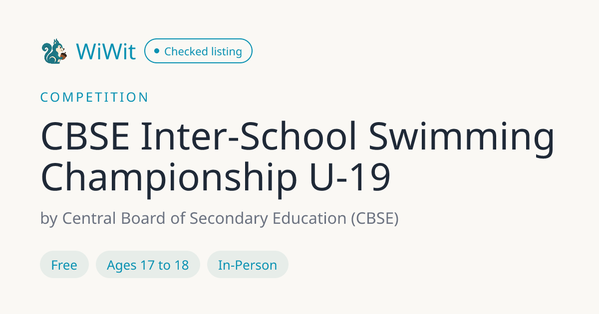 CBSE Swimming U-19 2026 | School Championship | WiWit