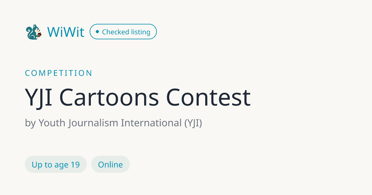 YJI Cartoons Contest | Youth Journalism Competition | WiWit